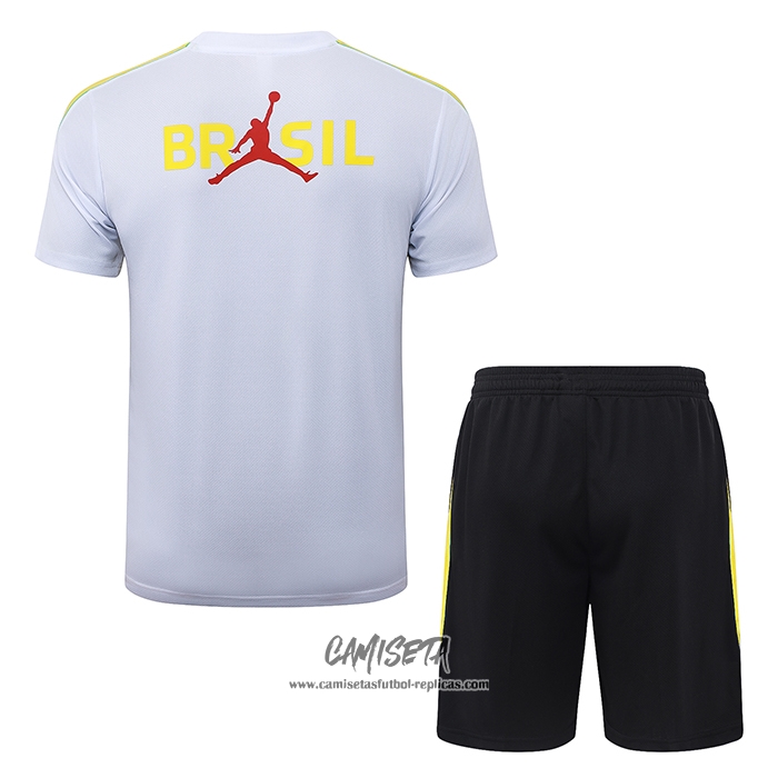 Chandal del Brasil 2026-2027 Manga Corta Blanco - Pantalon Corto